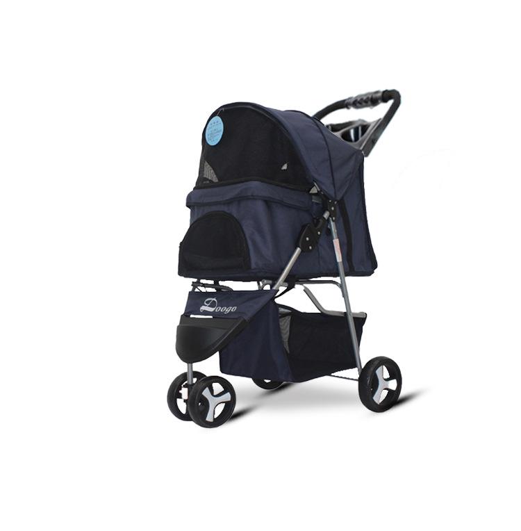 Three-Wheeled Lightweight Pet Stroller for Small and Medium Dogs and Cats, Foldable and Universal Design