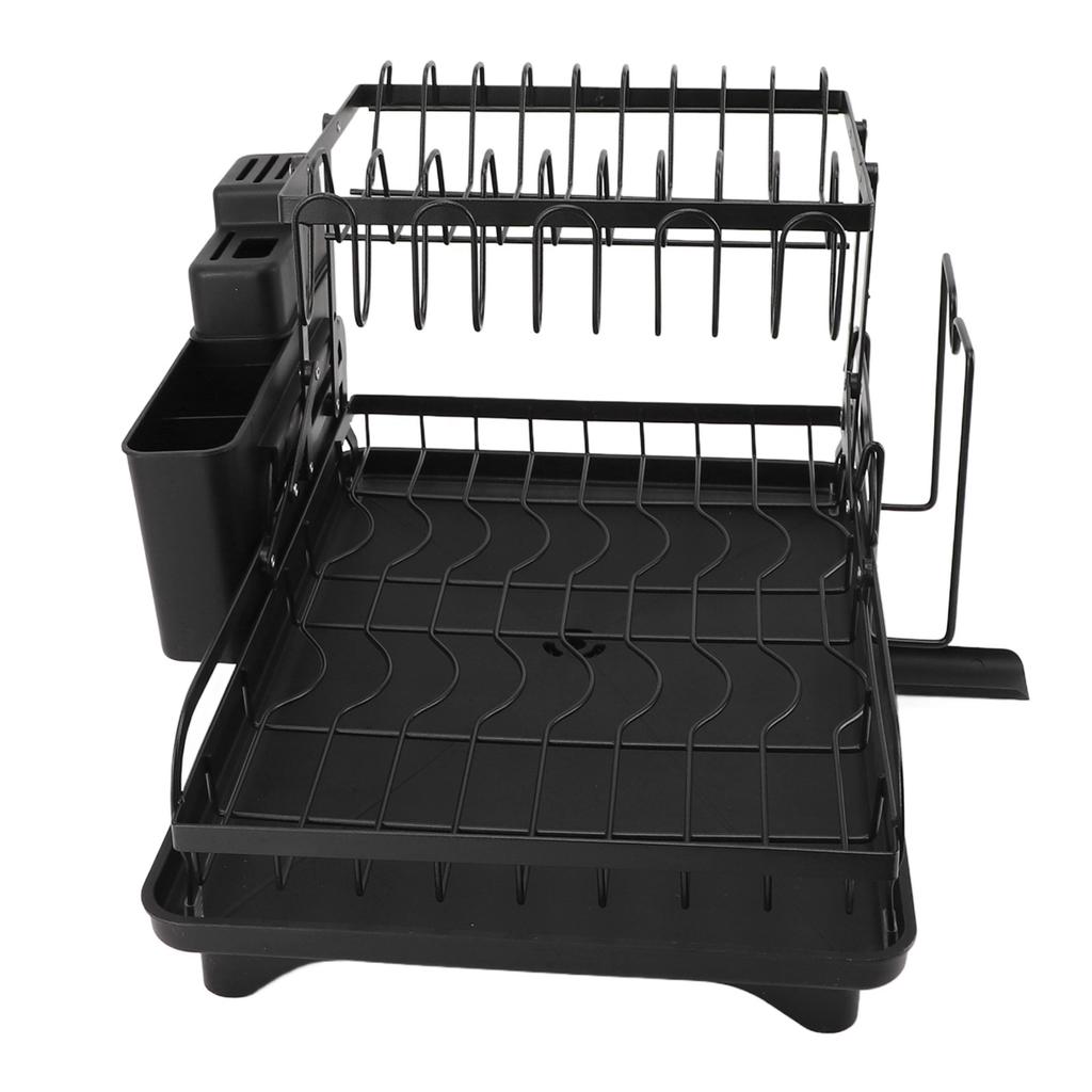 Dish Drying Rack Folding 2 Tier Multipurpose Easy Storage Dish Dryer Rack for Kitchen Countertop