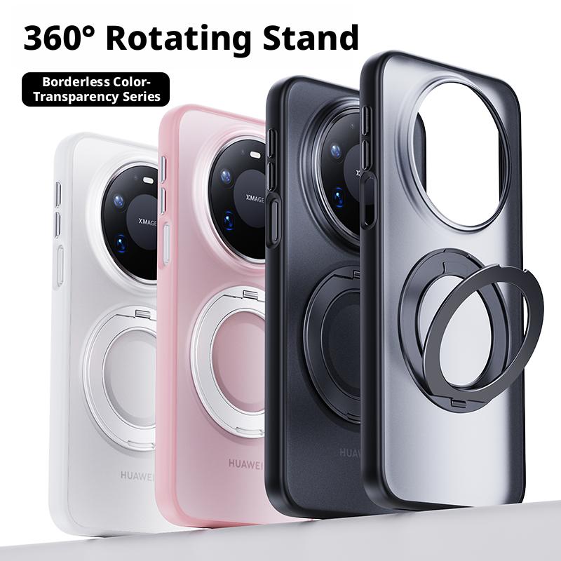 For Huawei Mate 80 Pro Max,80/80RS/80 70 60 Pro Plus,Case Skin-feel Matte Translucent 360° Holder Ring Magnetic Protective Cover