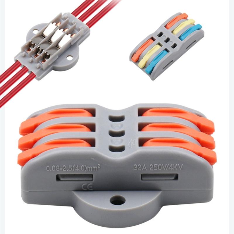 10Pcs Quick Wire Connector Push In Electrical Terminals Block For Soft And Hard Wires Quick Installation Enduring