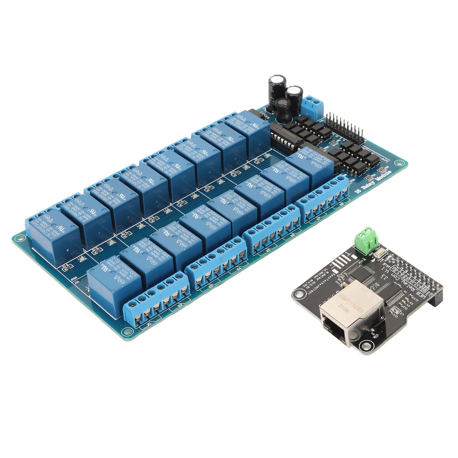 

16-канальний релейний модуль 5V Ethernet-контролер Мережевий веб-сервер 16-канальний релейний модуль RJ45