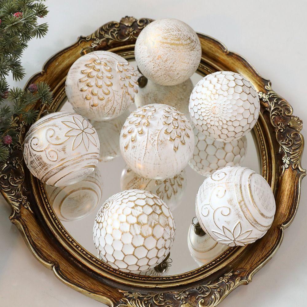 12PCS Plastic Christmas Ball Set Multicolor Xmas Baubles Retro Christmas Tree Balls Window display
