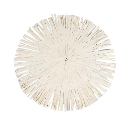 Round Paper Placemats with Tassel Fringe Handmade Woven Heat-Resistant Table Mats Non-Slip Coasters for Cups Plates Kitchen Dining Decor