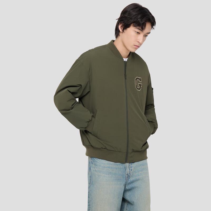 GAP Men's Windproof Embroidered Padded Baseball Jacket