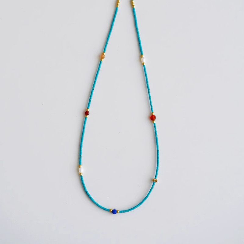 New Recommend Fashion Ins Style Stylish Trendy Women's Necklace Unique Exquisite Turquoise Short Necklace