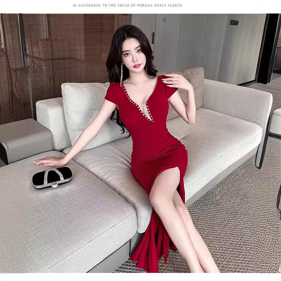 Evening Dress Advanced Sense Thin Sexy Dress Work Clothes Temperament Socialite Long Dress Night Main Store Women's Clothing