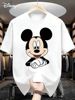 Disney Mickey Cartoon Co Branded Tshirt 2026 Mens Summer New Style Street Hip Hop Fashion Casual Loose Y2K Short Sleeved Top