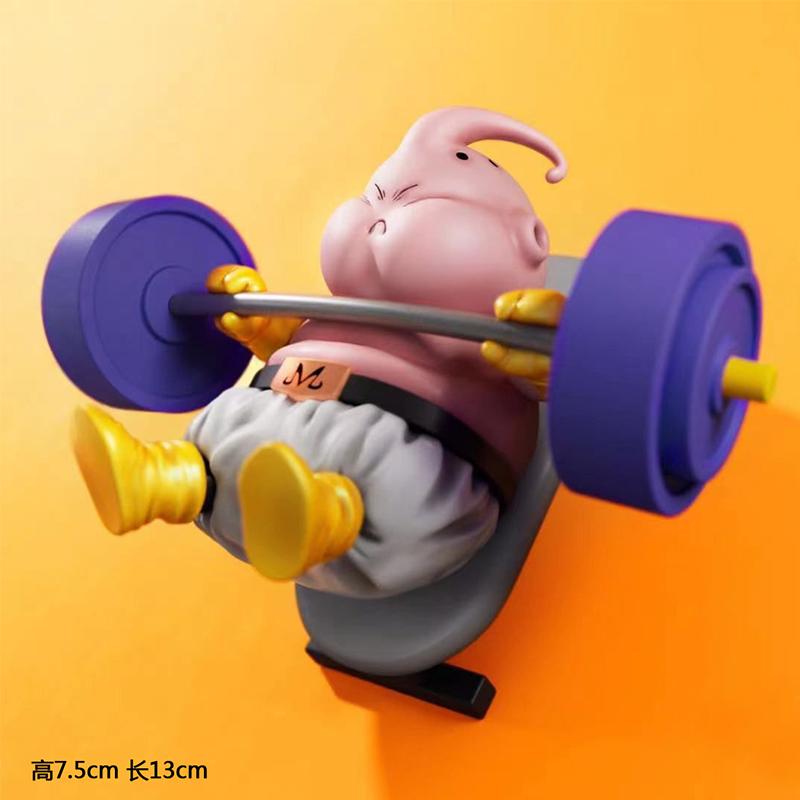 10cm Dragon Ball GK Fat Majin Buu Fitness Figures Boxing Yoga Running Anime Model Toy Car Ornament Computer Case Decor Boy Gifts