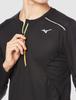 Mizuno Dry Aeroflow Running Long Size L Shirt, Half-Zip, Sleeve, Men's, Black, (J2MA0520)