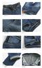 Hiloyaya Herren Jeans Übergröße Stretch Straight Denim, Lockere Passform, Lässig, Stilvoll (Größe 36, Blau)