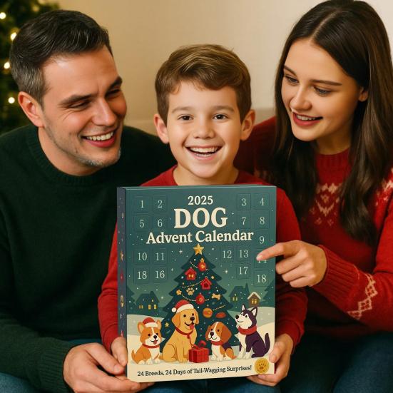 2025 Hunder Adventskalender med Akrylleker 24-dagers Nedtellingskalender Interaktiv Julegave til Barn og Hundeeiere