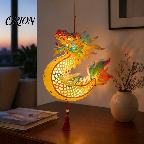 Portable Lantern Toy Chinese Dragon Fish Kit, DIY Coloring Crafts for Mid-Autumn Holiday Decoration Festival, Handmade Handheld Wooden Assembly