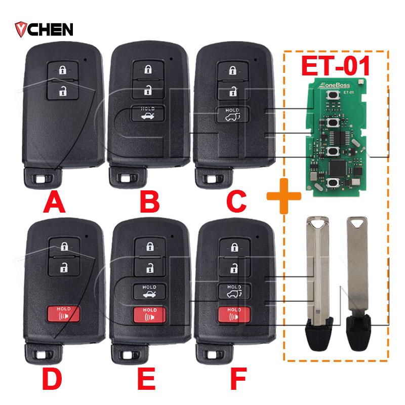 EoneBoss ET-01 Smart Remote For Toyota Land Cruiser Levin Highlander Camry Corolla RAV4 Prado for Lexus Car Key Fob 4D 8A Global