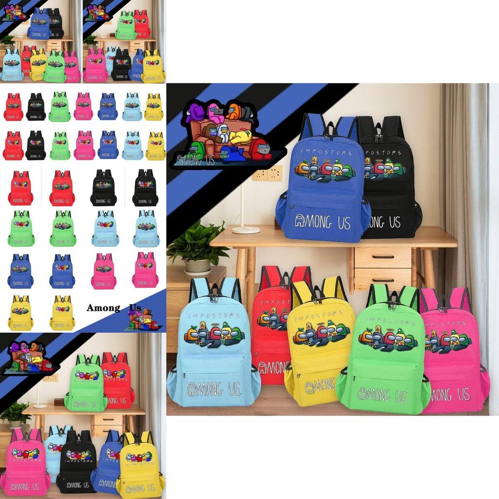 Among Us Student Backpack With Breathable Waterproof Canvas For Casual Travel