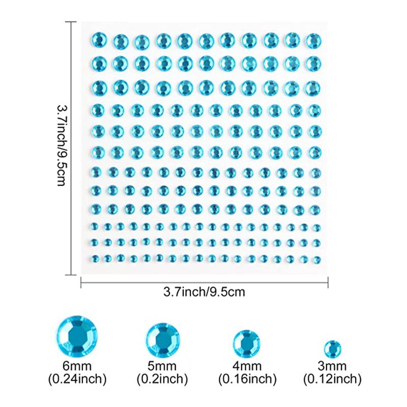 1Sheet 165Pcs 3456Mm Rhinestone Stickers Crystal Jewels Stickers Self Adhesive Face Body Gem Stickers Diy Decorative Crafts