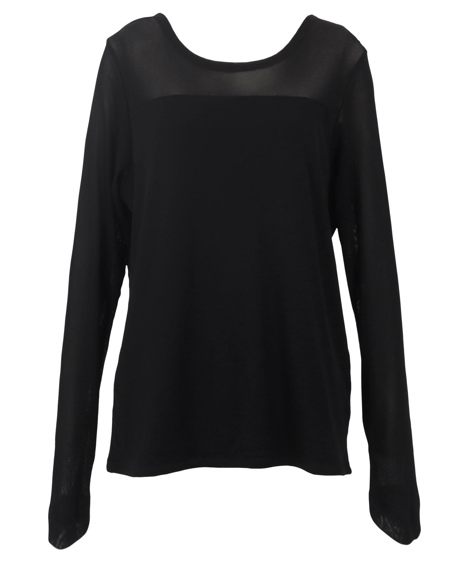 

Lace Sheer Tops Sheer Shirt Cold Protection Warm Innerwear Free Size L Black [Kobe Lettuce] Fleece-lined Women s Autumn/Winter [C6542]