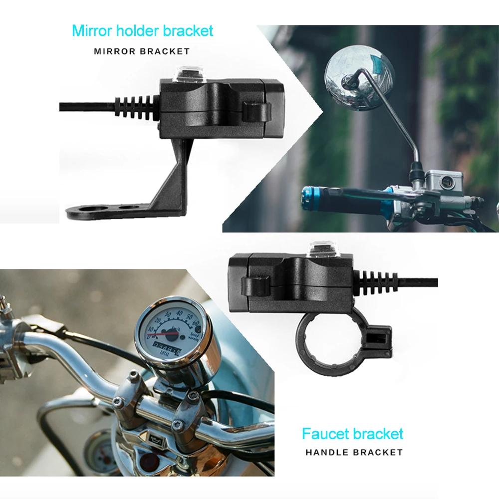 Motorcycle Dual USB Charger with ON/OFF Switch Waterproof Motorbike Handlebar Phone Charger Fast Charging Socket