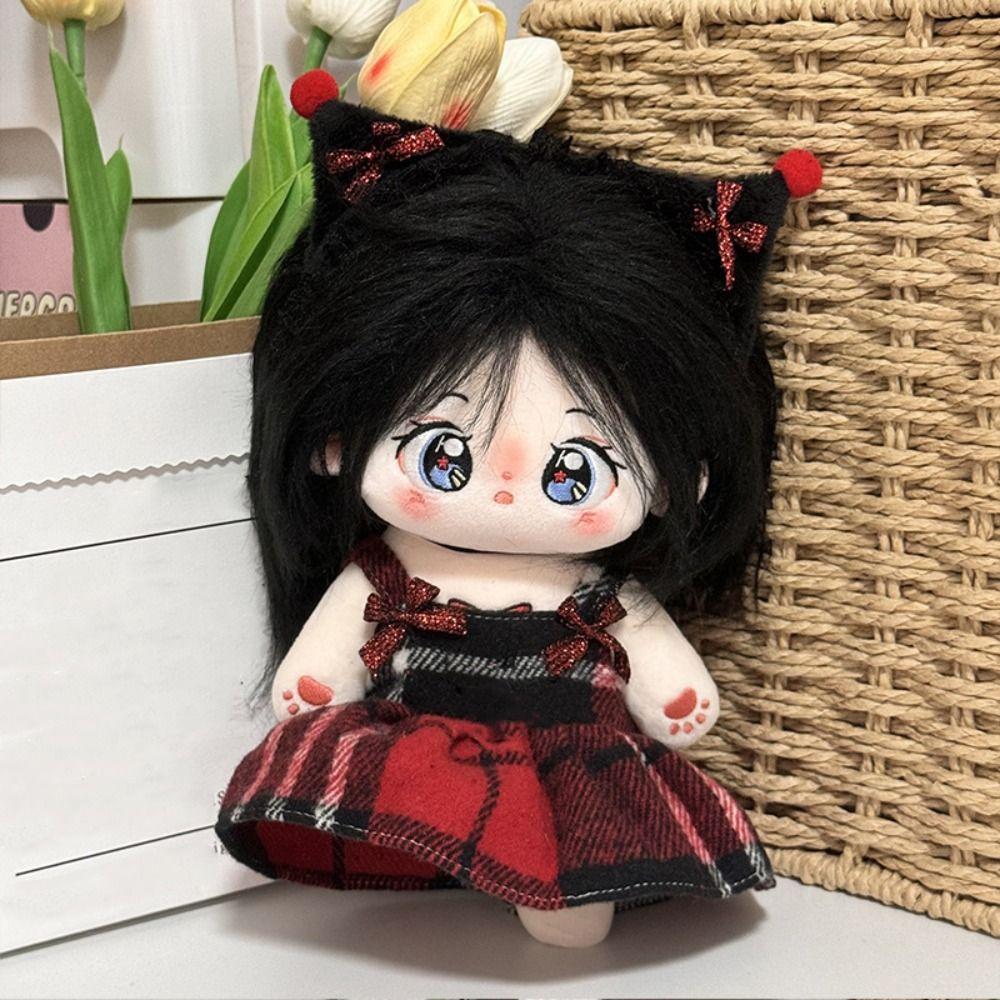 20CM Doll Dress Suit Multicolor Doll Cap Dress Gift Miniature Clothes  Cotton Stuffed Doll