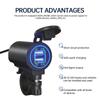 Motorcycle Dual USB Charger Waterproof Cell 4.2A Quick Charger Autocycle USB Socket With Voltmeter Accessories Dual Aperture