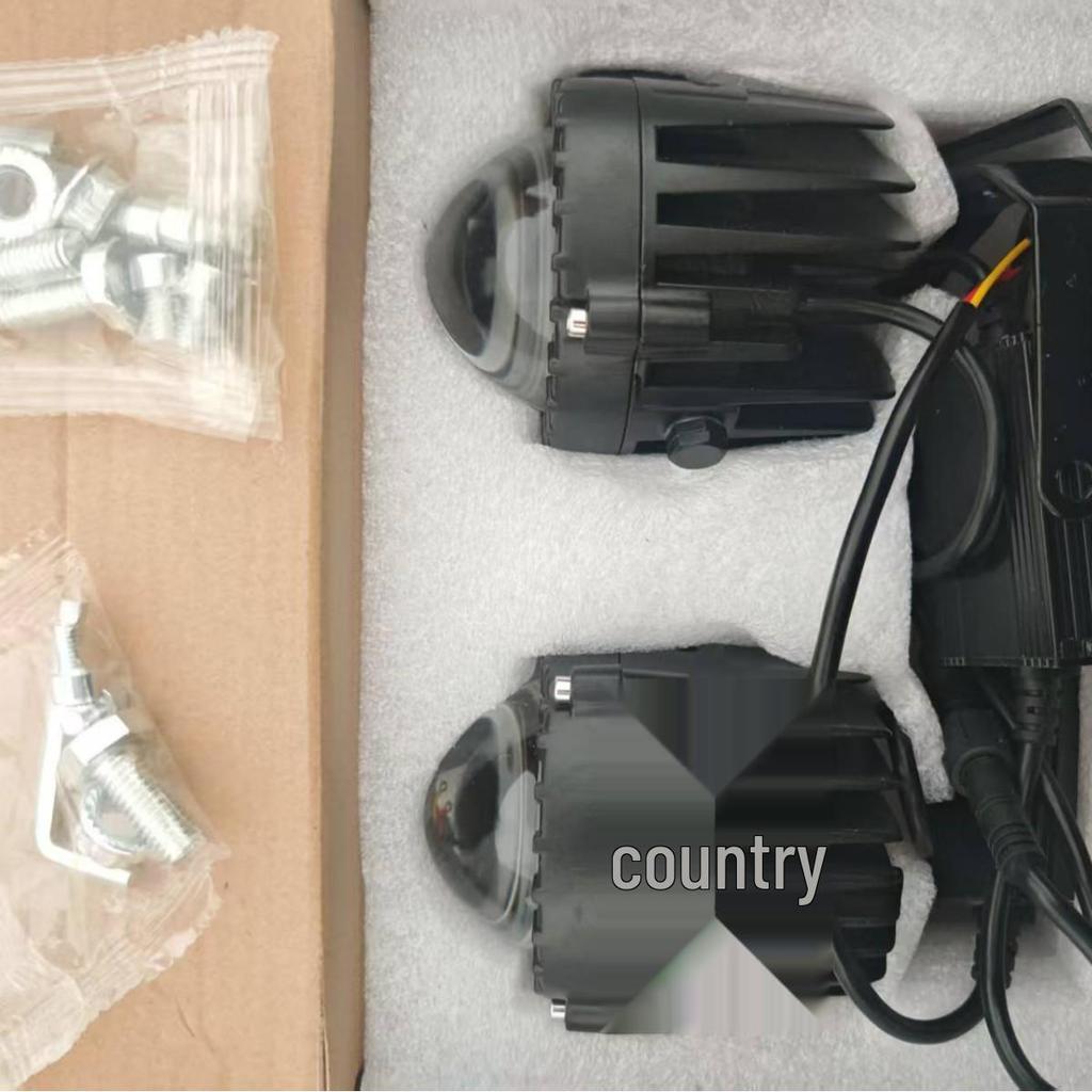 Car Truck Headlight: Yellow & White LED Spotlight, Long-Range Cannon 12-80V, Fits All Models, Lens Headlight.