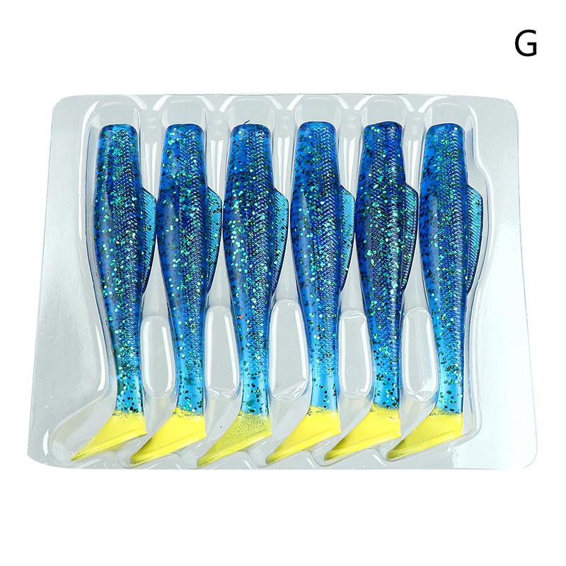 6Pcs/Lot Soft Swimbait 9Cm 4.4G Floating T-Tail Fishing Lure Tpr Paddle Tail Soft Lure Material Fishing Baits Fishing Tackle Pes