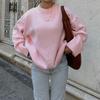 Women Sweaters Knit Basic Pullover Long Sleeve Round Neck Solid Spring Streetwear Knitwear Loose Elegant Jumper Female Tops