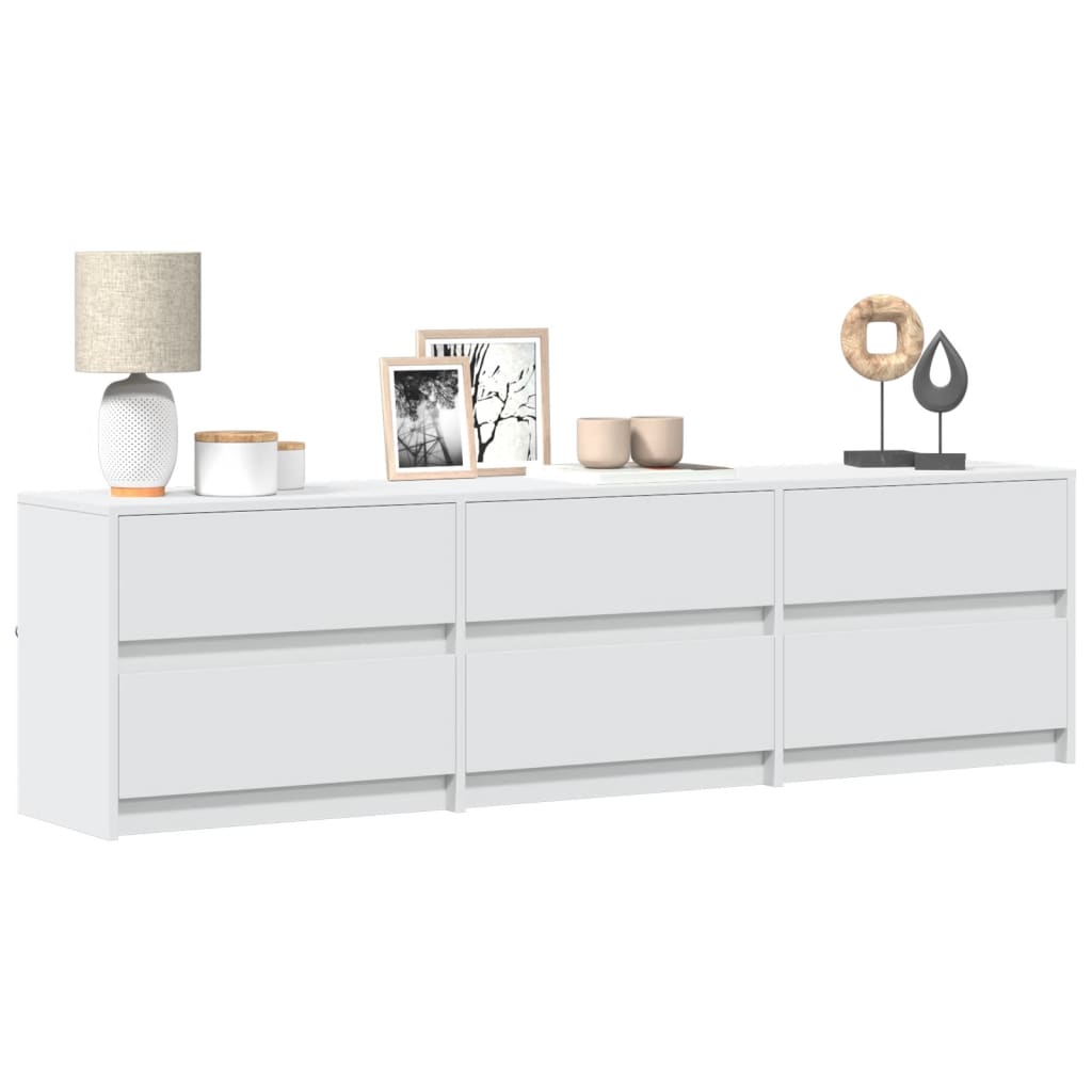 TV Cabinet with LED Lighting White 180 x 34 x 50 cm Engineered Wood
