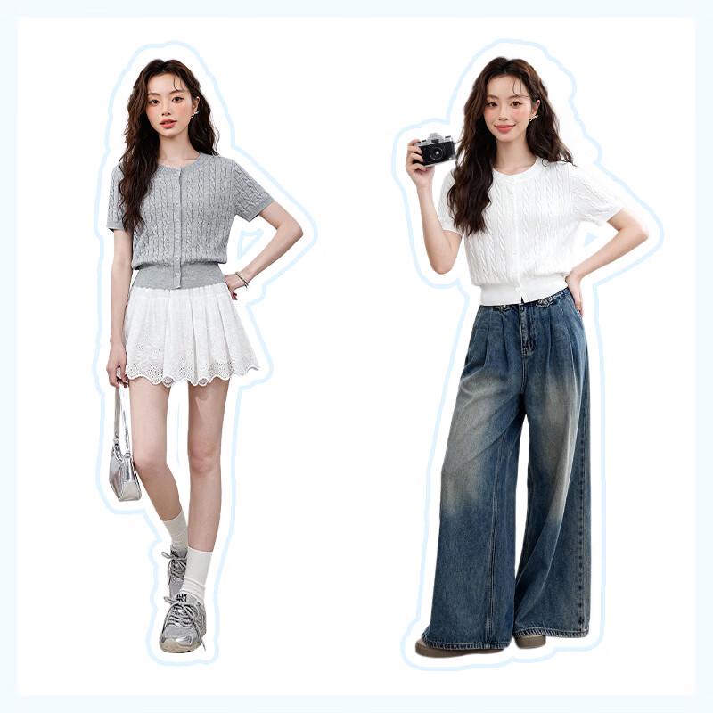 MJ STYLE Women's Twisted Knit Short Sleeve T-shirt