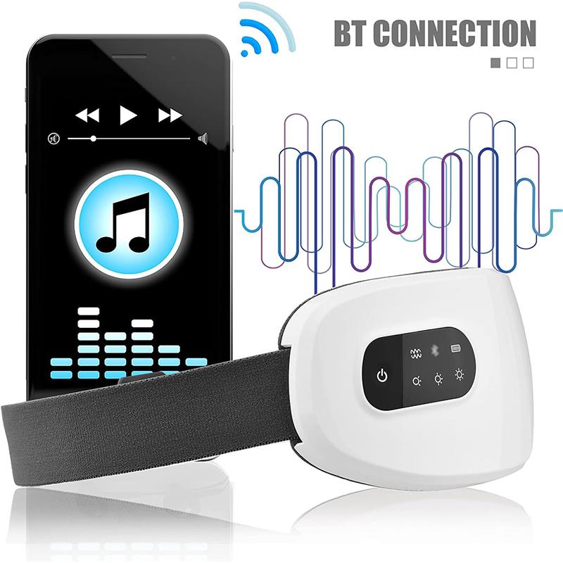 Electric Heated Eye Massager Smart Airbag Vibration Eye Care Instrument With Bluetooth Eye Strain Migraines Relief Improve Sleep