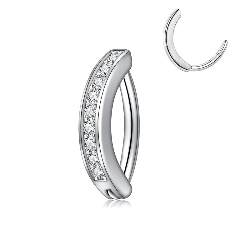 14G Belly Button Ring for Women Surgical Steel CZ Clicker Ball Belly Piercing Ring Simple Reverse Navel Rings Body Jewelry