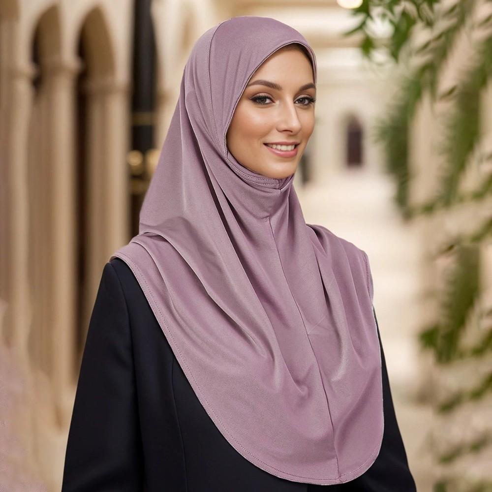 Draped Design Pullover Hijab Soft Fabric Prayer Hijab New Head Cover  Daily Wear