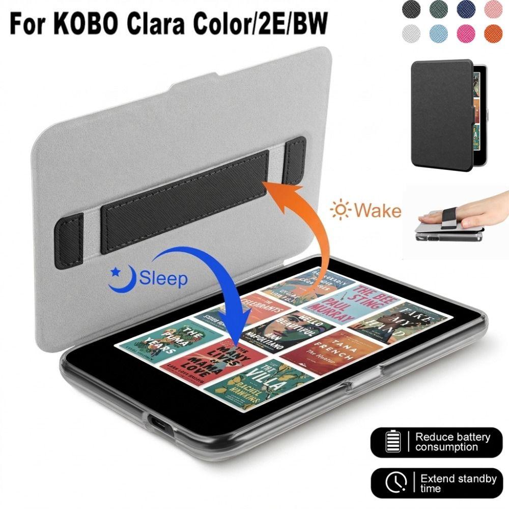 Auto Wake/Sleep Case Snap-on Protective Shell e-Reader Cover for KOBO Clara Color/2E/BW 6 inch