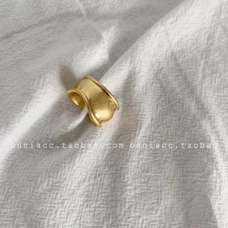 Korean Croissant Open Pig Nose Adjustable Double-Layer Ring for Women