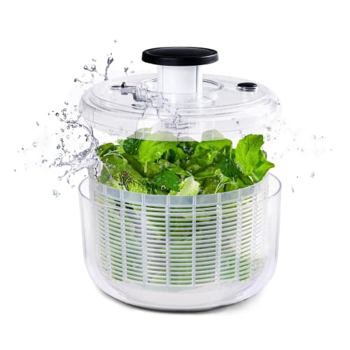 CLEAN HOUSE Vegetable Drainer, Salad Spinner, Dishwasher Safe, Push-Button Colander, Bowl, Cookware, Kitchen Utensil (Clear, 4.2L)