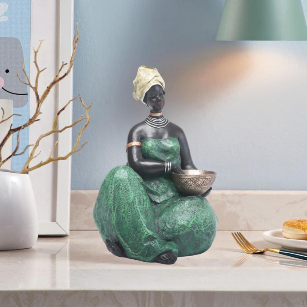 African Woman Statue As A Unique Gift Ornament in Resin