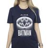 DC Comics Womens/Ladies The Flash Batman White Logo Cotton Boyfriend T-Shirt