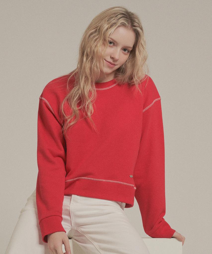 Iteoneolmomeonteu Outstitch Point Sweatshirt - Red