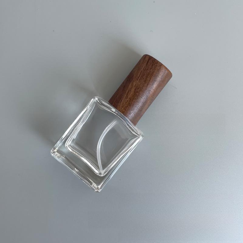 Sticlă portabilă de parfum din sticlă cu capac din lemn, opțiuni de 5 ml și 10 ml