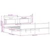 Metal Bed Frame Without Mattress Smoked Oak Finish 183 X 213 Cm