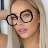 Retra Hollow Out Frame Clear Lens Glasses Polygonal Myopia Nerd Spectacles Degree 0 to -6.0 Lightweight Stylish