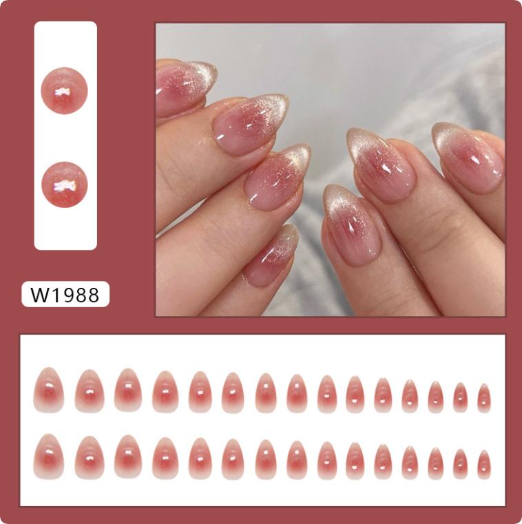 Rote Polka Dot French Press-On-Nägel Kurze Mandel-Fingernägel Wiederverwendbare Nagelspitzen-Pflaster für Damen DIY-Maniküre-Zubehör