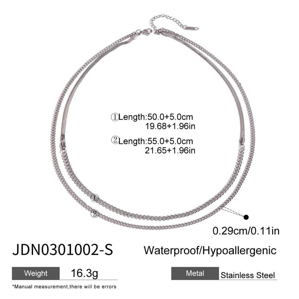Double-layer Stacked Titanium Steel Necklace Light Luxury High-end Clavicle Chain Stainless Steel Jewelry Does Not Fade