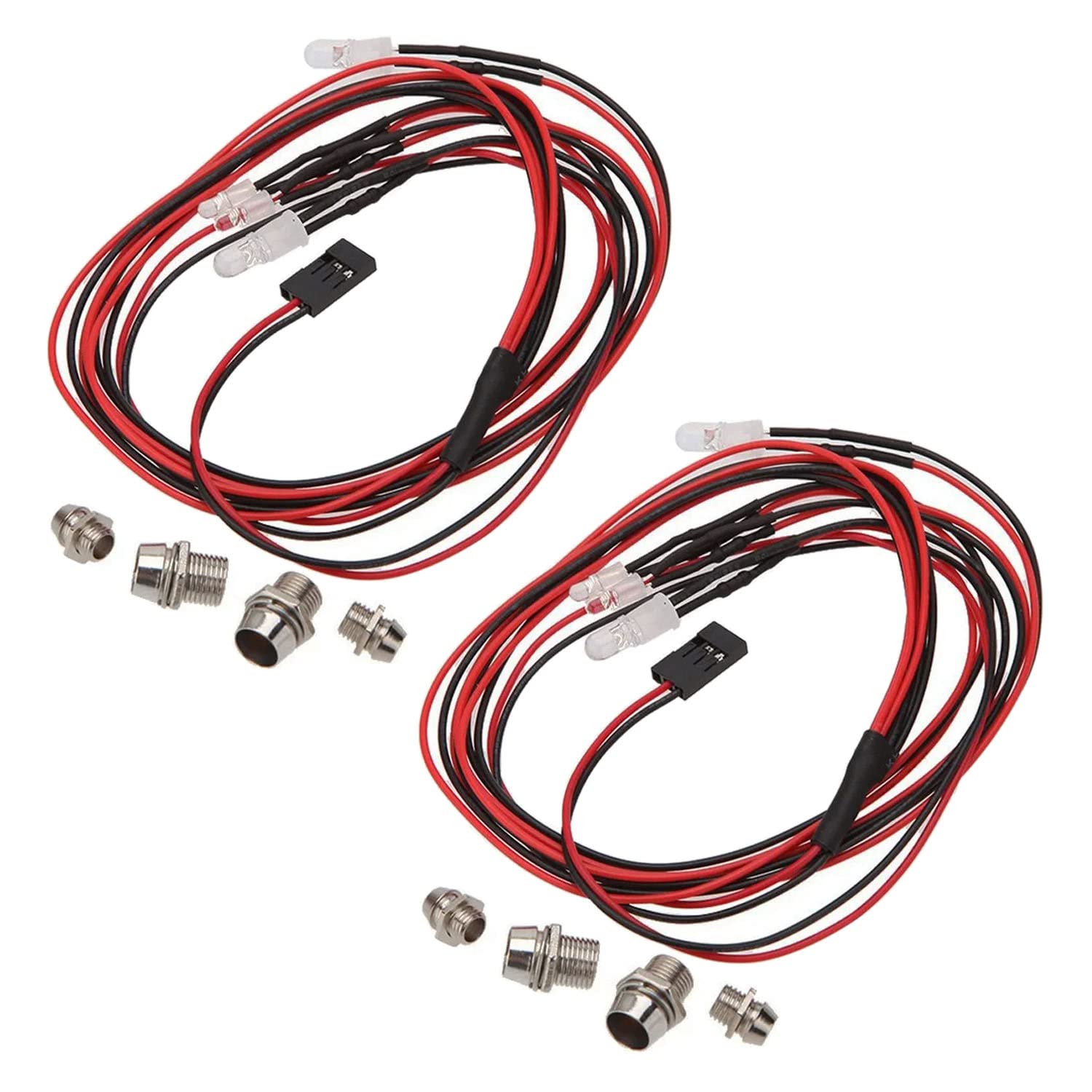 

GTIWUNG RC Car RC LED Headlight and Taillight Set for RC Model Cars and Comfortable and Easy to Low Power RC Car LED RC Car Set of 2 White 5mm LEDs