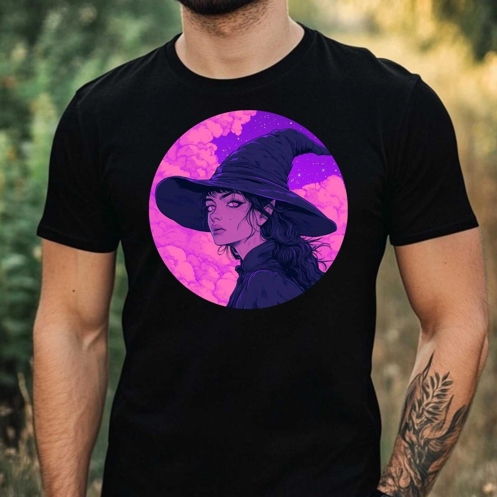 T-Shirt Herren Hexe Vaporwave Motiv Baumwolle Größe XS bis 5XL XXXL
