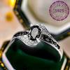Anello di Fidanzamento Ovale in Argento Sterling S925 con Zircone Lucido per Donna Bellissimi Regali di Gioielleria per Matrimonio