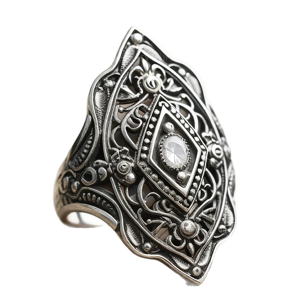 Anello da Donna in Lega Bohemien Ecologico - Design a Rombo Stile Etnico Retro (Edizione 2026)