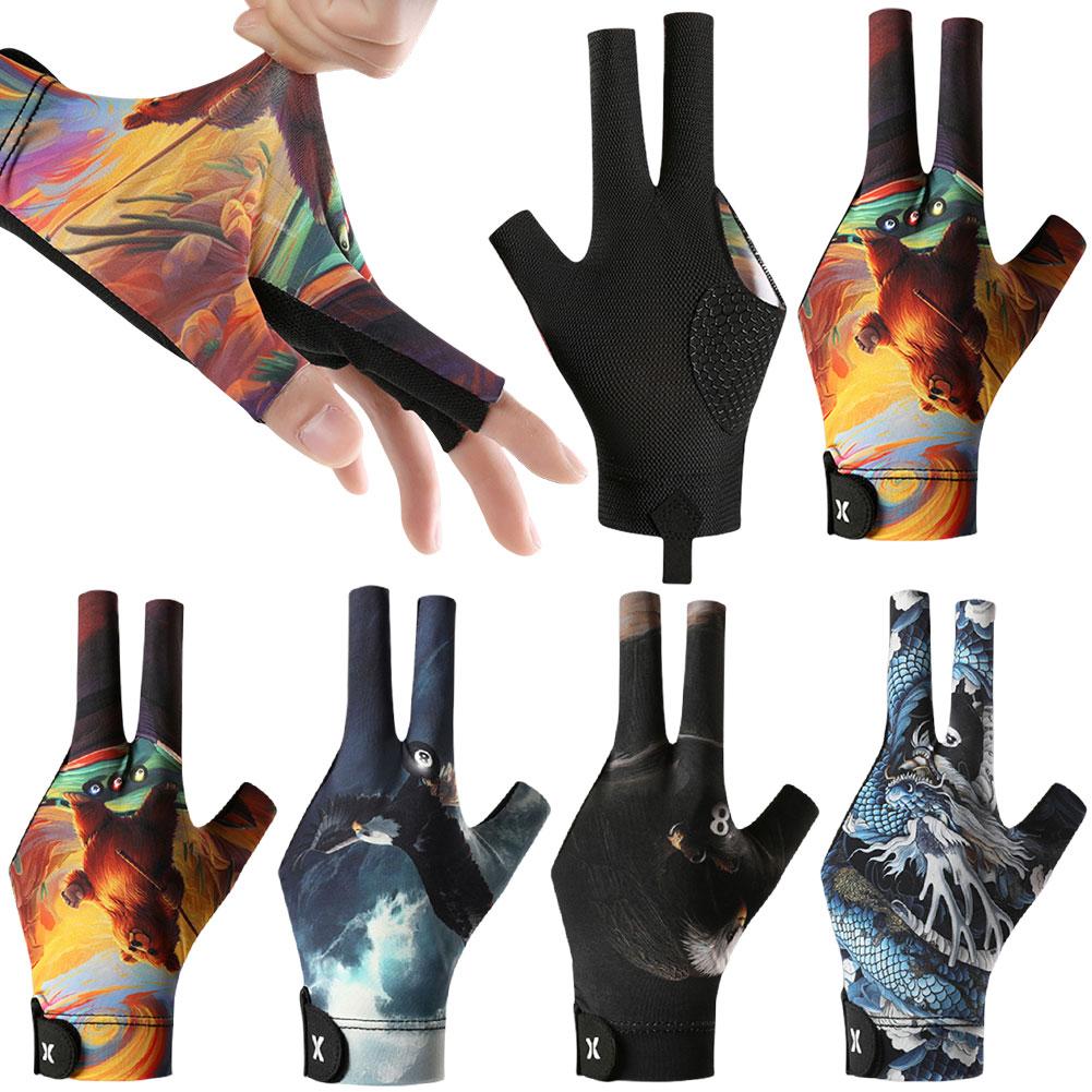 Left Hand Billiard Glove Breathable Pool Cue Glove 3 Finger Billiard Pool Glove for Men Women