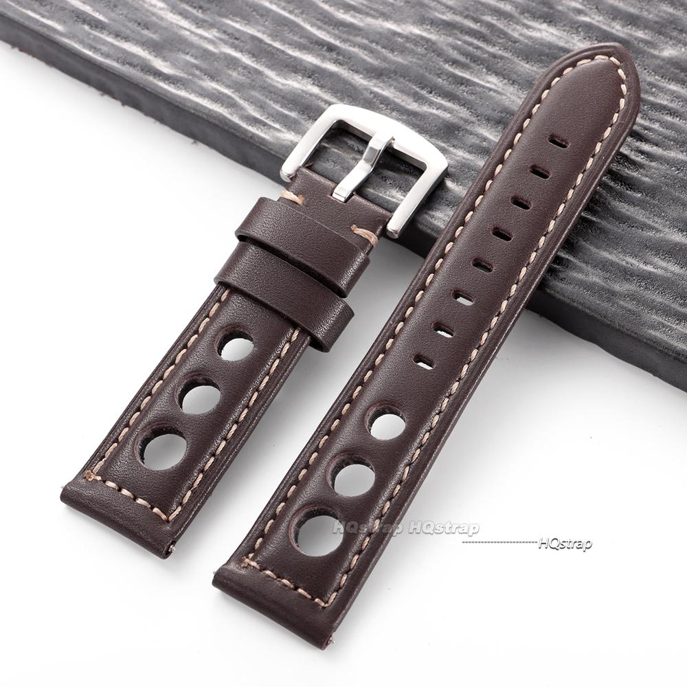 Cowhide Watch Strap Vintage Genuine Leather 20mm 22mm 24mm 26mm Watchband Women Men Watch Band for Seiko Belt with Pin Buckle
