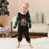 Christmas Print Family Matching Pajama Set, Round Neck Long Sleeve Top and Pants Loungewear