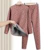 Women's Floral Fleece-Lined Thermal Underwear Set